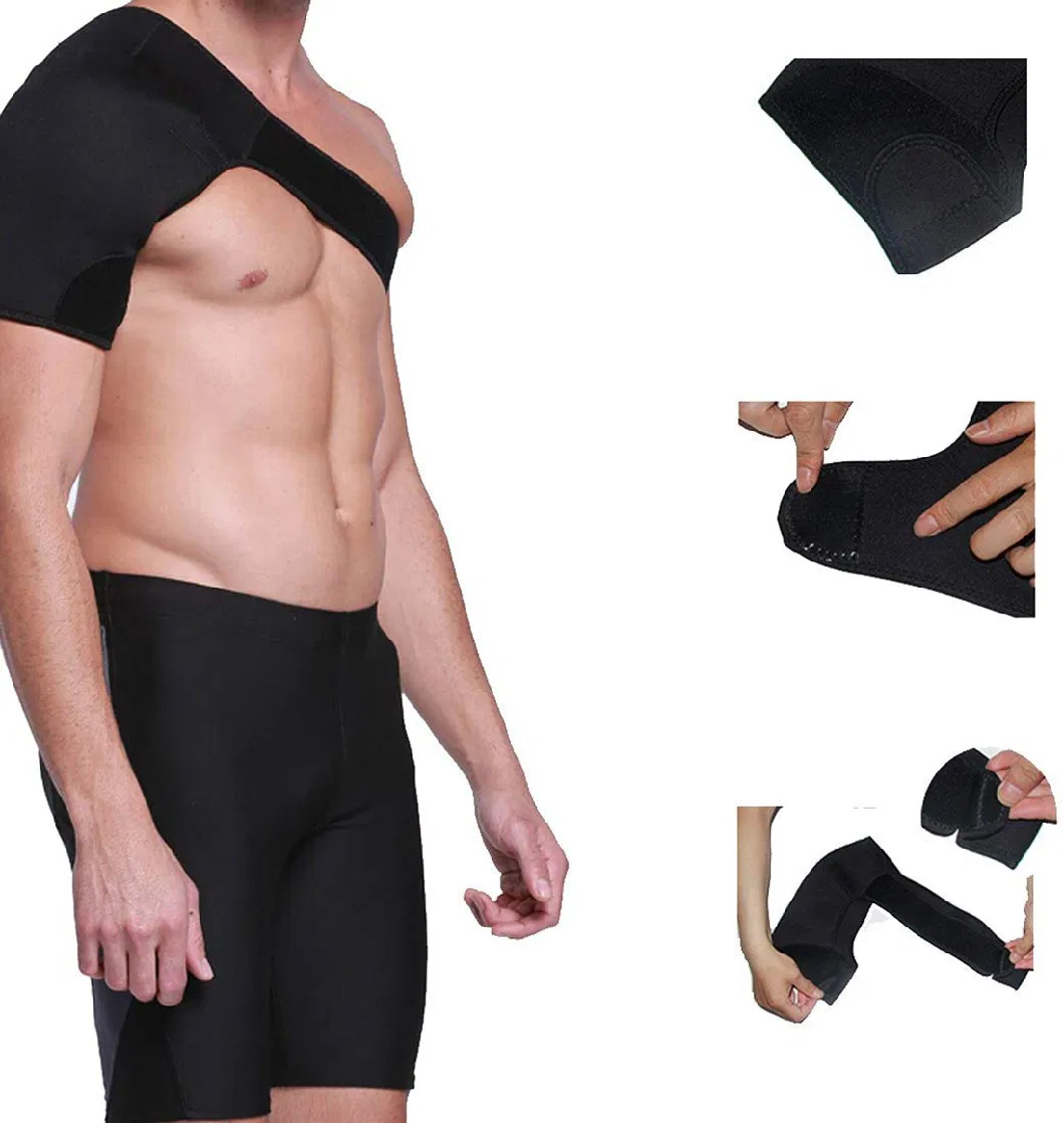 Adjustable Neoprene Single Shoulder Support Breathable Gym Sports Care Brace Guard Strap Wrap Belt Band Pads Black Bandage Unisex Wbb12992