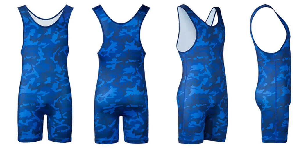 Wholesale Green Camouflage Sublimation Active Wear Funny MMA Apparel Bodysuit Boxer Powerlifting Wrestling Singlet