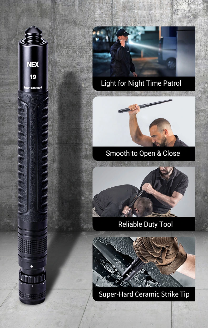 19 Inch Nex Self Defense Baton LED Baton Retractable Baton Art Martial