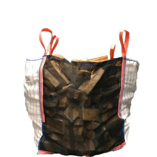 Yellow White 180kly 120kly PP Woven Ventilated FIBC Bulk Mesh Sack Bags for 40L, 60L, 80L, 1000L, 1500L Firewood Packaging